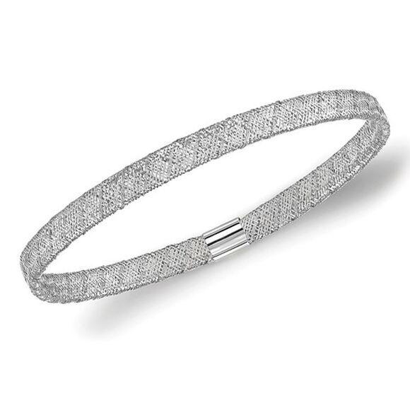 10K White Gold Stretch Bangle Bracelet